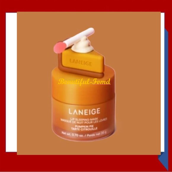 Laneige PUMPKIN PIE Lip Sleeping Mask & TOPPER Set Ltd Ed Rare NIB - Picture 4 of 4